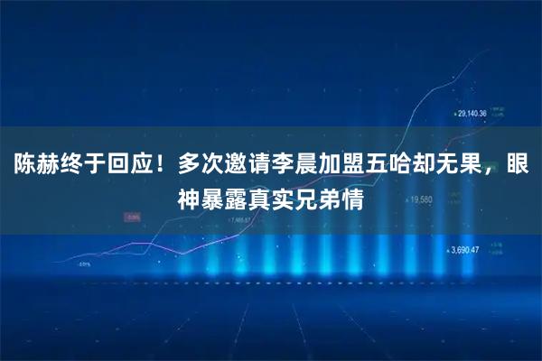 陈赫终于回应！多次邀请李晨加盟五哈却无果，眼神暴露真实兄弟情