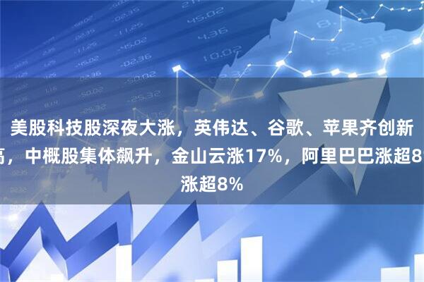 美股科技股深夜大涨，英伟达、谷歌、苹果齐创新高，中概股集体飙升，金山云涨17%，阿里巴巴涨超8%